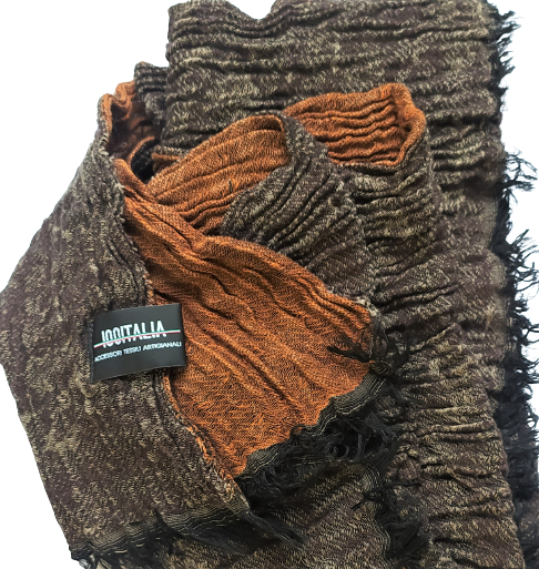 Sciarpe Cozi_Up 100ITALIA Sciarpa unisex Pashmina jaquard effetto stropicciato.Modello Cozy_Up.