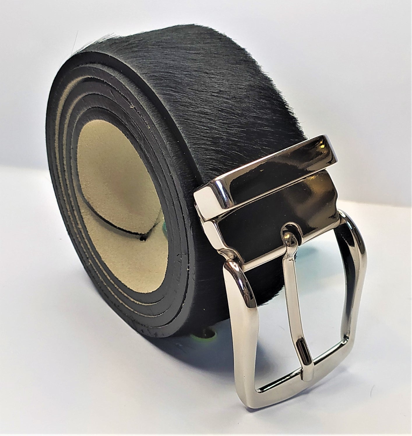Cintura cavallino disegno nero (total black), accorciabile altezza 4 cm