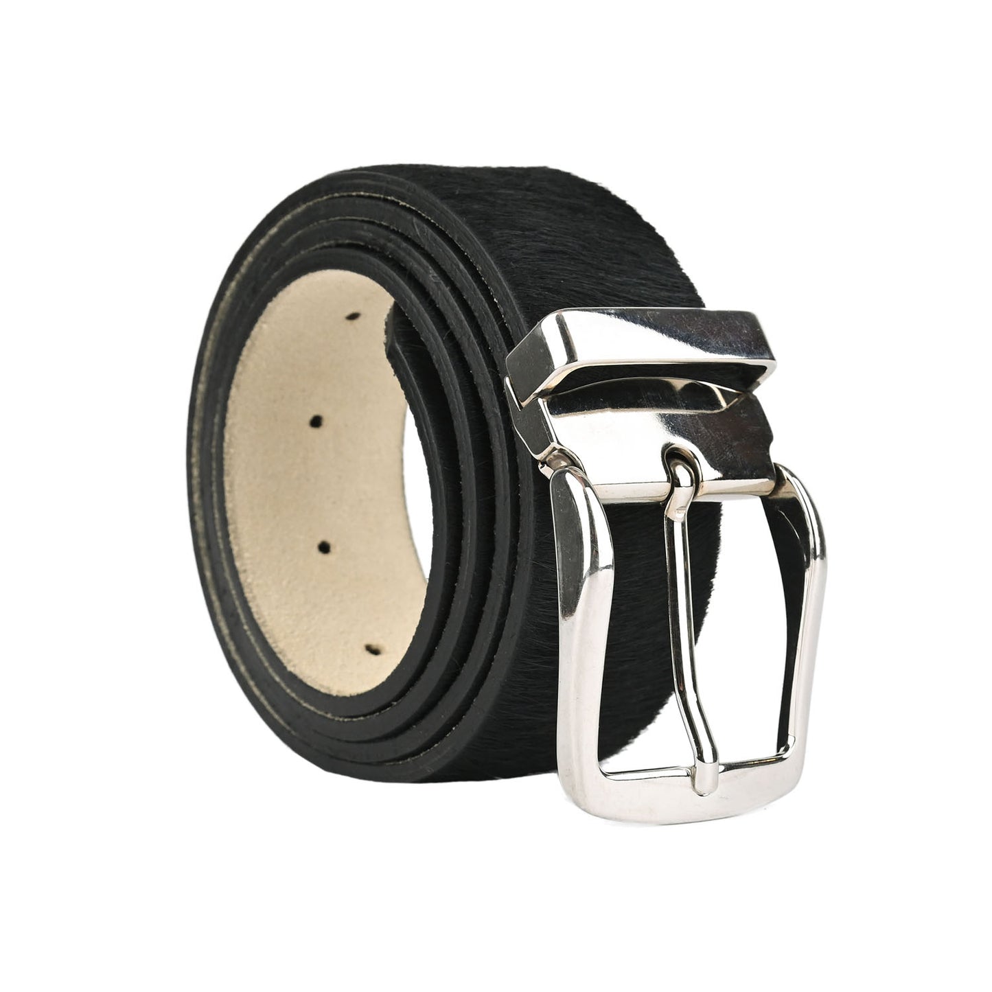 Cintura cavallino disegno nero (total black), accorciabile altezza 4 cm