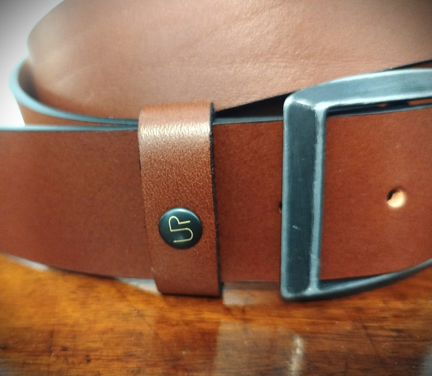 Cintura in vero cuoio naturale COGNAC altezza 4 cm spessore 3 mm