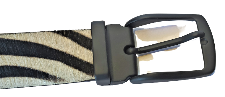 Cintura cavallino disegno zebra , accorciabile altezza 4 cm e 3,5 cm.