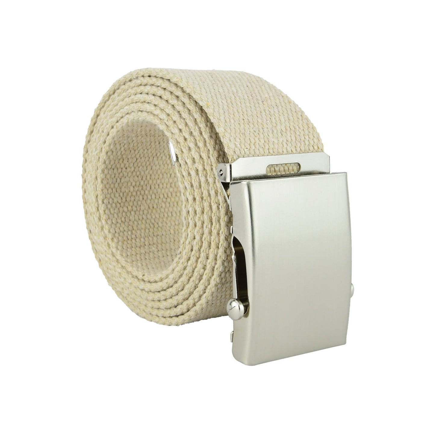 Cintura militare in tela con fibbia scorrevole . Nastro in cotone RIGENERATO ( RECICLED) altezza 4 cm .