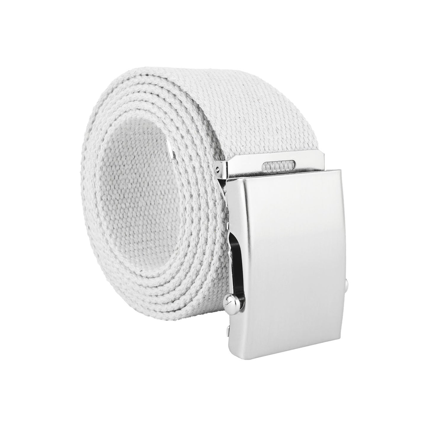 Cintura militare in tela con fibbia scorrevole . Nastro in cotone RIGENERATO ( RECICLED) altezza 4 cm .