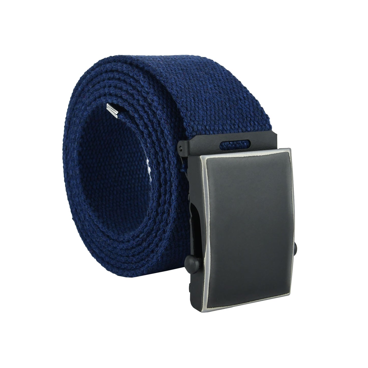 Cintura militare in tela con fibbia scorrevole . Nastro in cotone RIGENERATO ( RECICLED) altezza 4 cm .