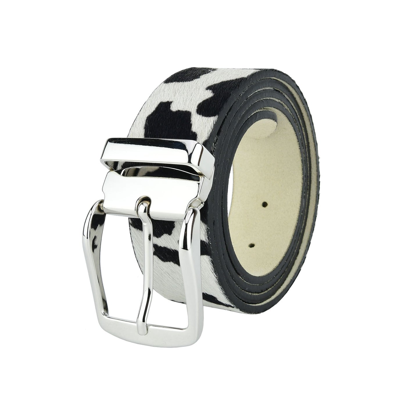 Cintura cavallino disegno mucca, accorciabile altezza 4 cm e 3,5 cm.