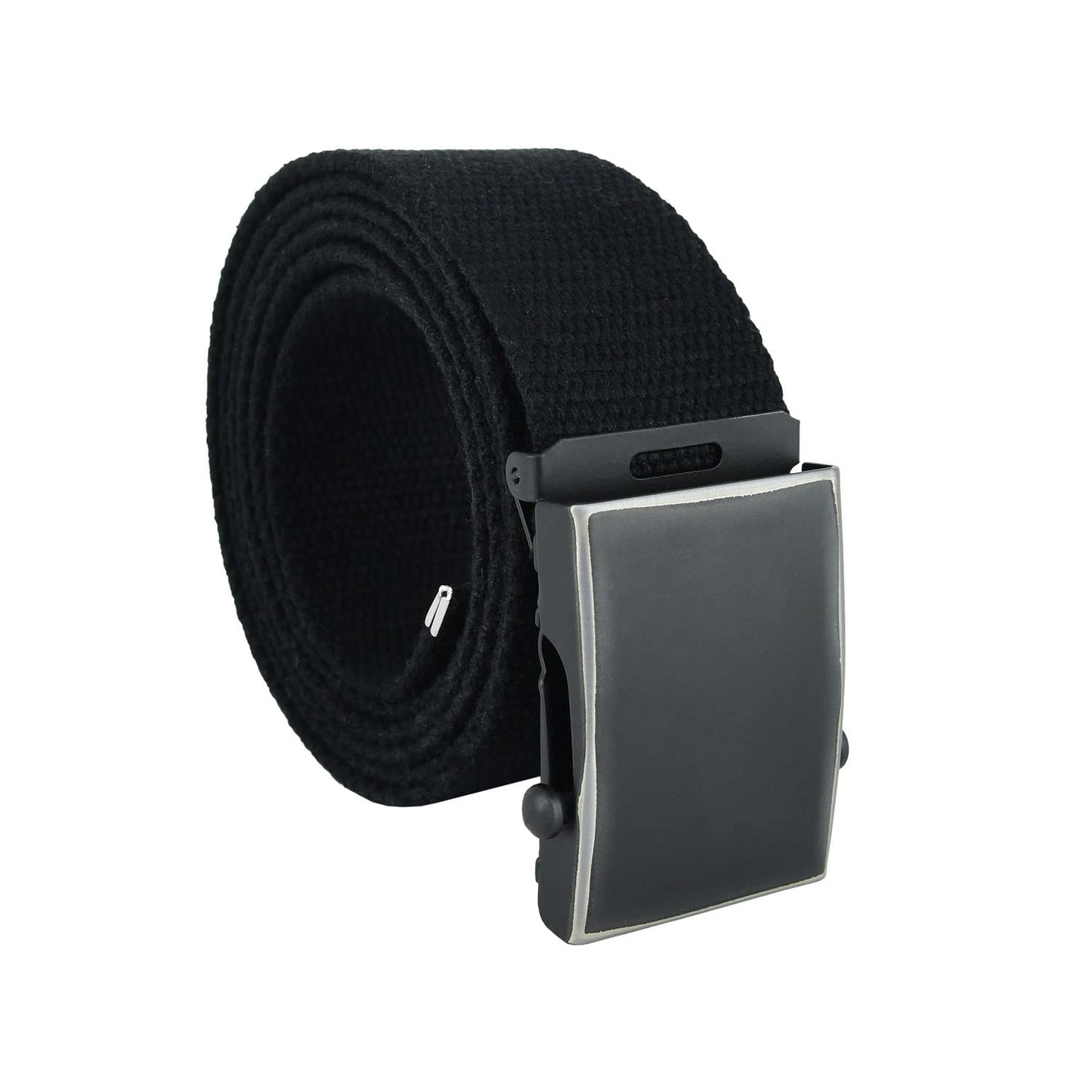 Cintura militare in tela con fibbia scorrevole . Nastro in cotone RIGENERATO ( RECICLED) altezza 4 cm .