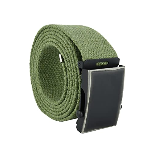 Cintura militare in tela con fibbia scorrevole . Nastro in cotone RIGENERATO ( RECICLED) altezza 4 cm .