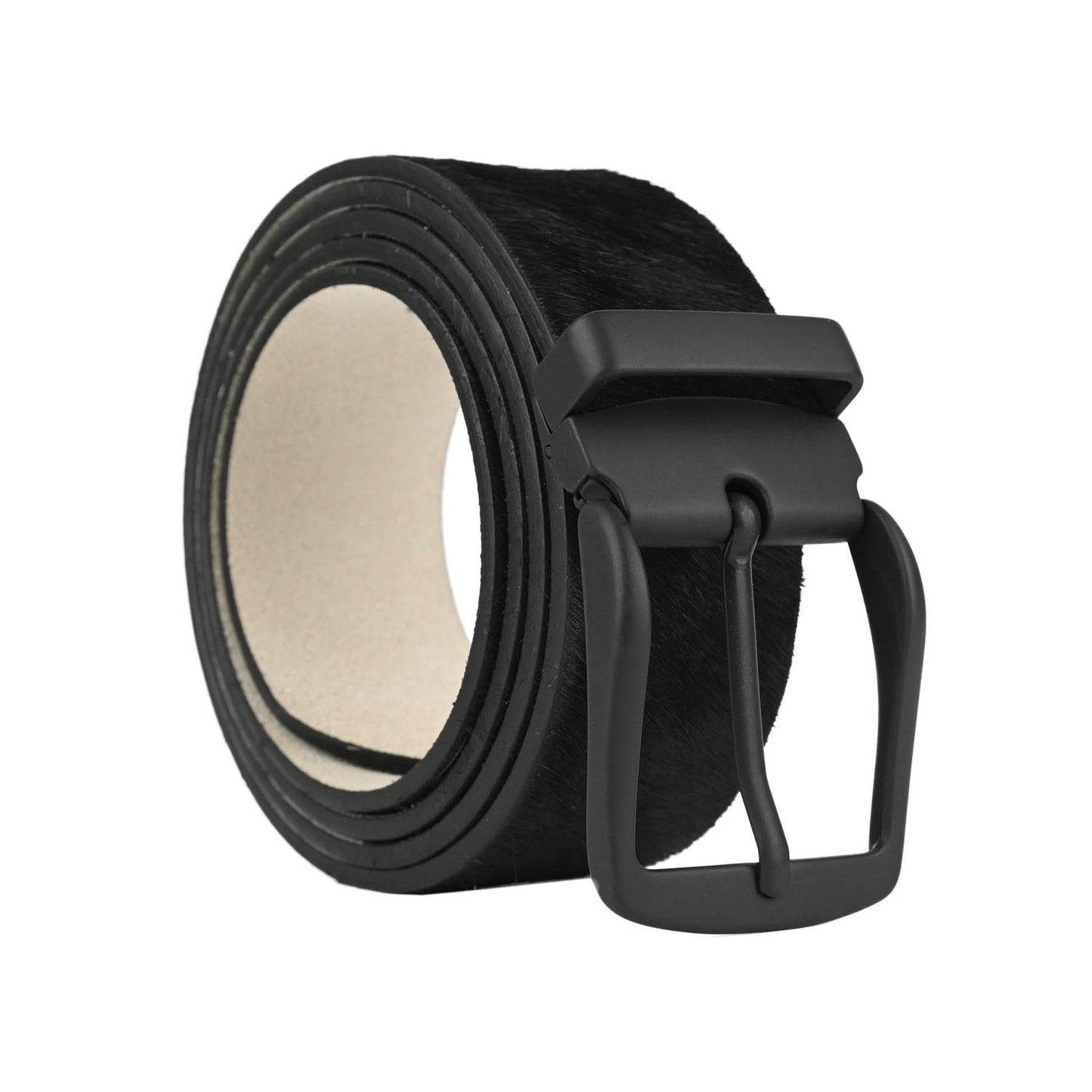 Cintura  cavallino disegno  nero (total black), accorciabile altezza 4 cm