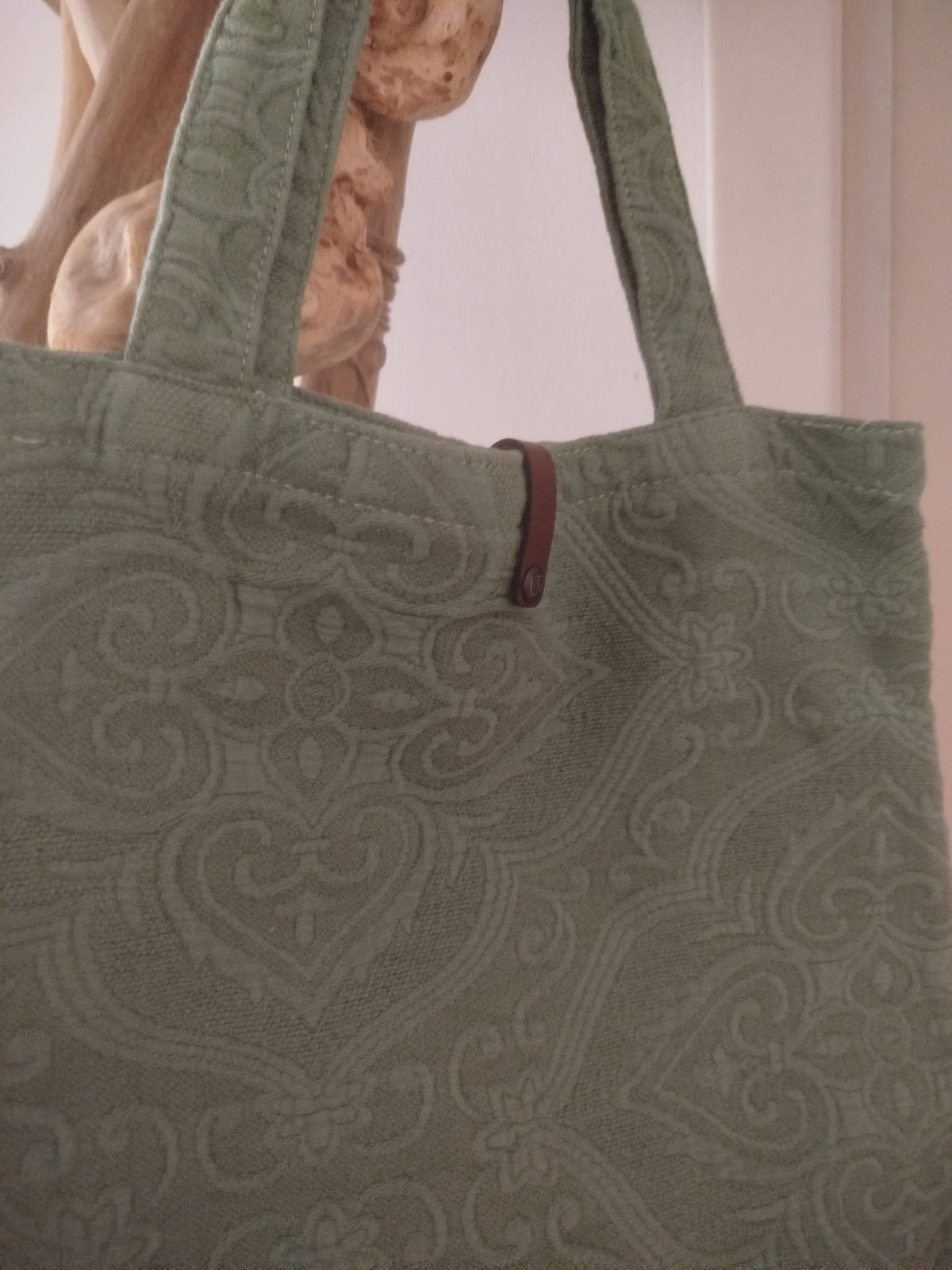 BORSE TOTE BAG BAROCCO SICILIANO IN TESSUTO JAQUARD EFFETTO VINTAGE STROPICCIATO