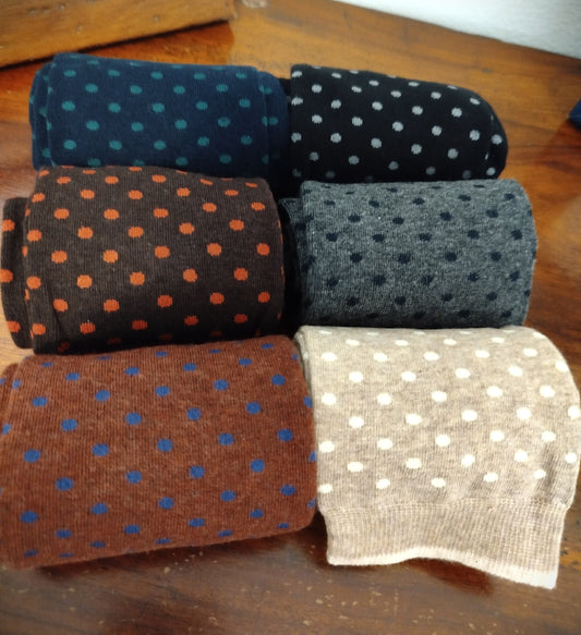 Calze invernali LUNGHE POIS PICCOLI in caldo cotone  in confezione regalo taglia unica donna ragazzo.