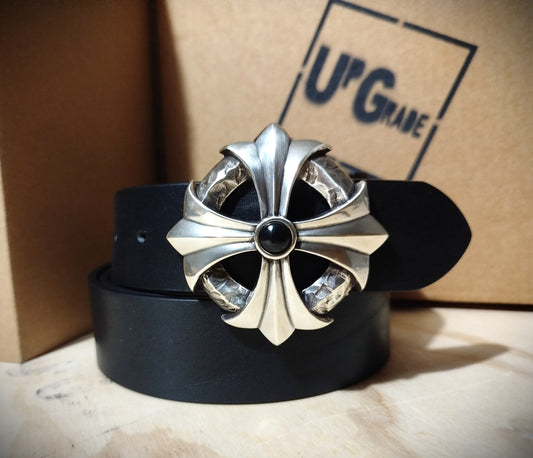 CINTURA CUOIO UNISEX CON FIBBIA 3D CROCE CELTICA