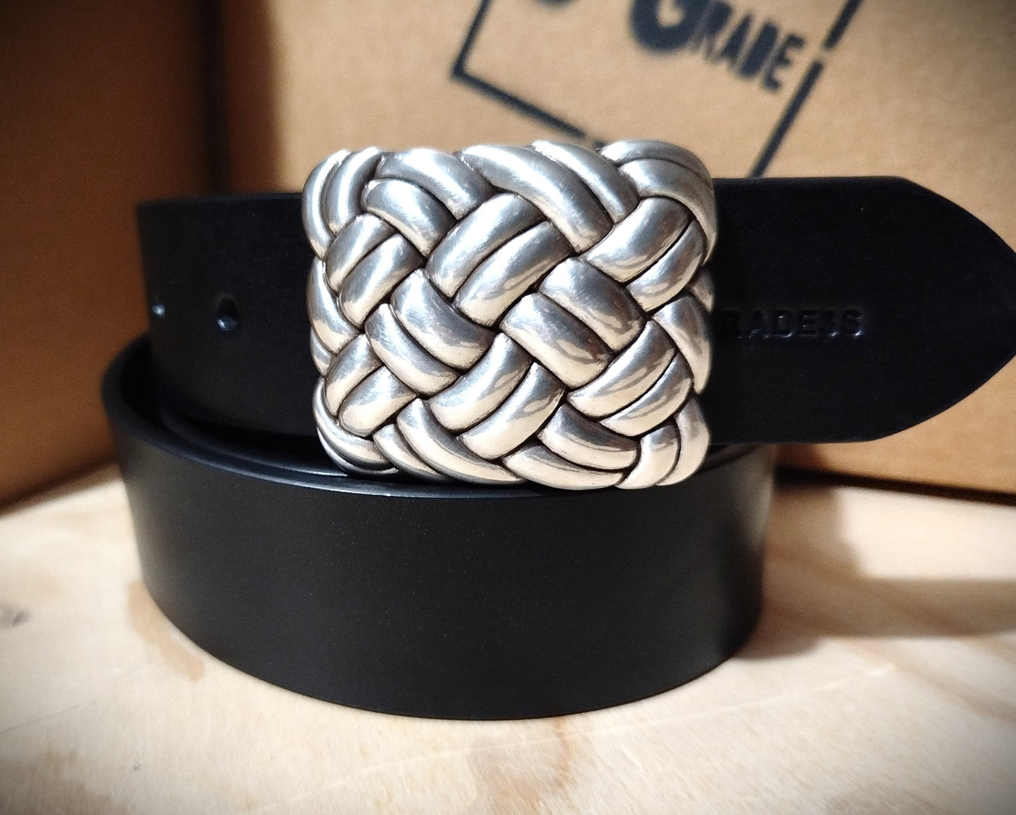 CINTURA CUOIO UNISEX CON FIBBIA 3D INTRECCIO VIKINGO