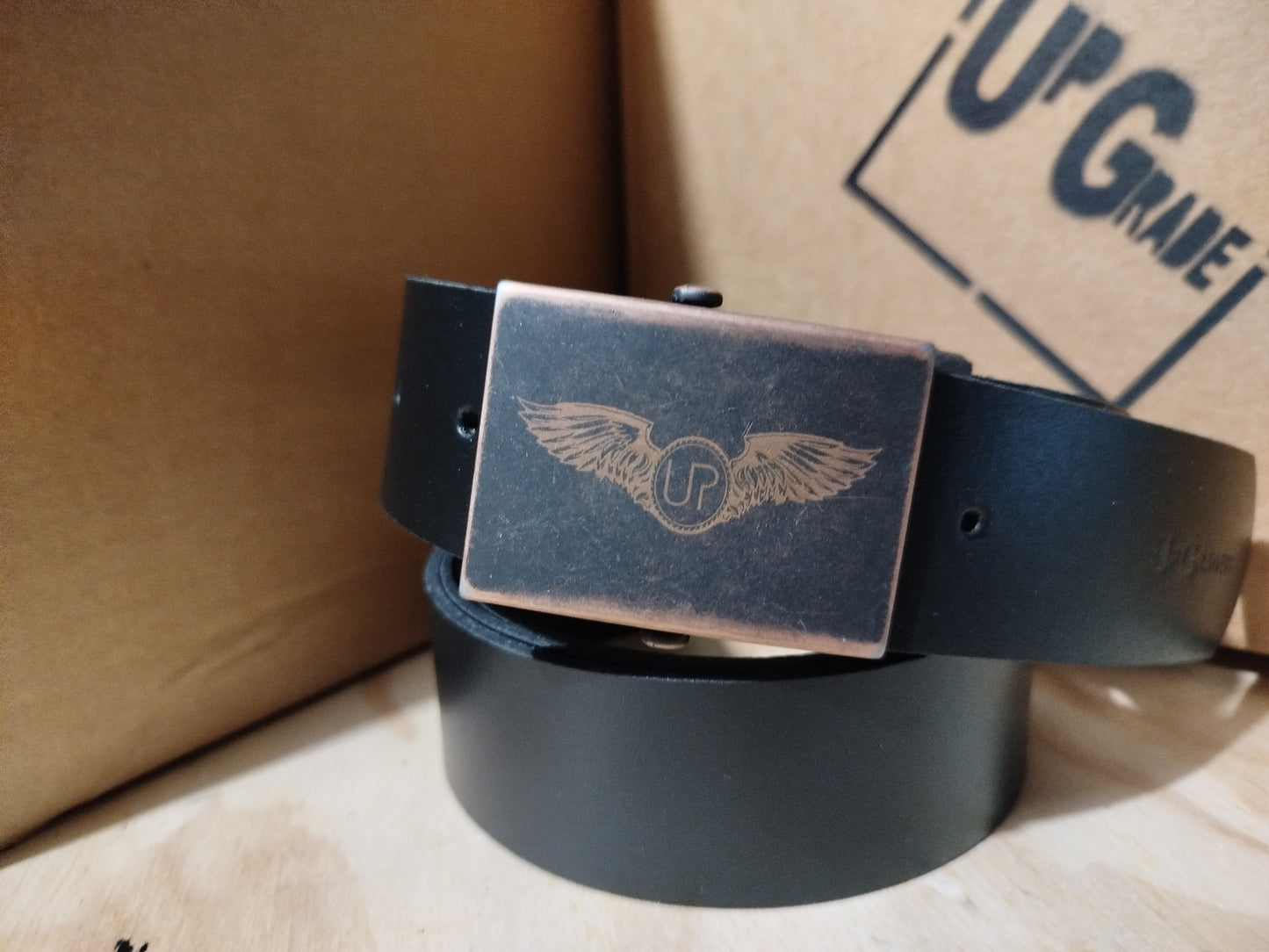 Cintura MILITARE IN CUOIO accorciabile in confezione regalo ECOPACK