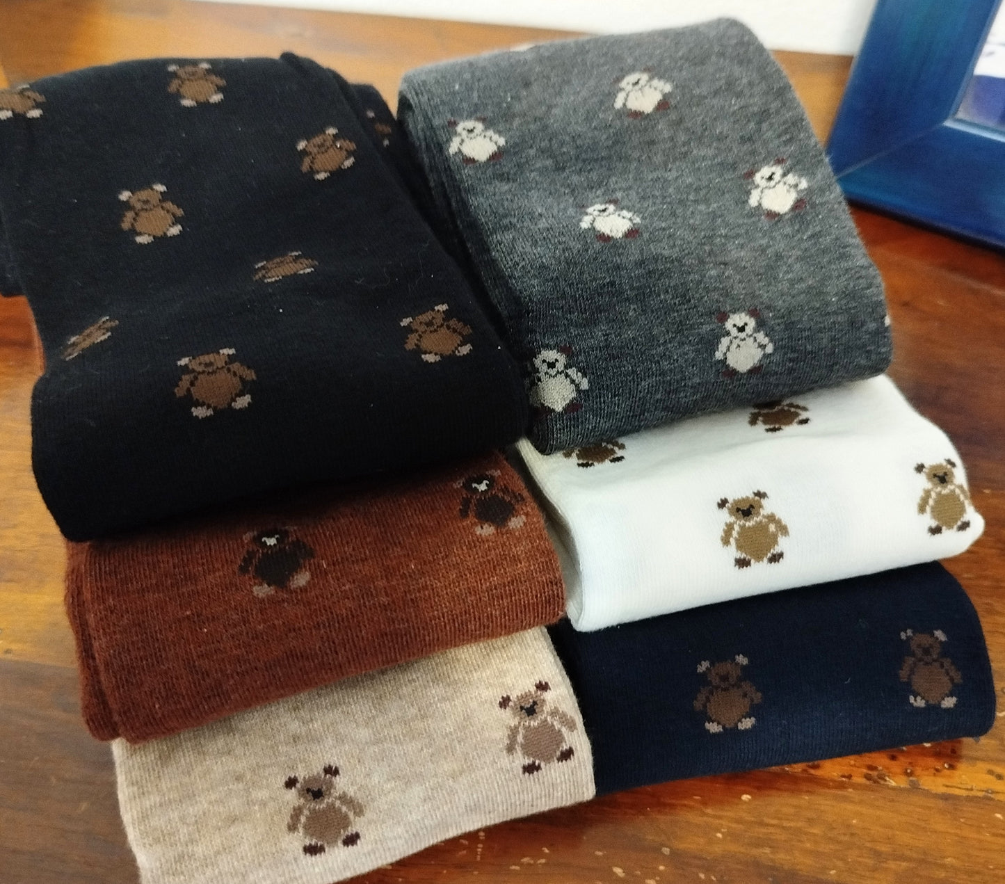 Calze invernali LUNGHE FAMIGLIA ORSETTI in caldo cotone  in confezione regalo taglia unica donna ragazzo.