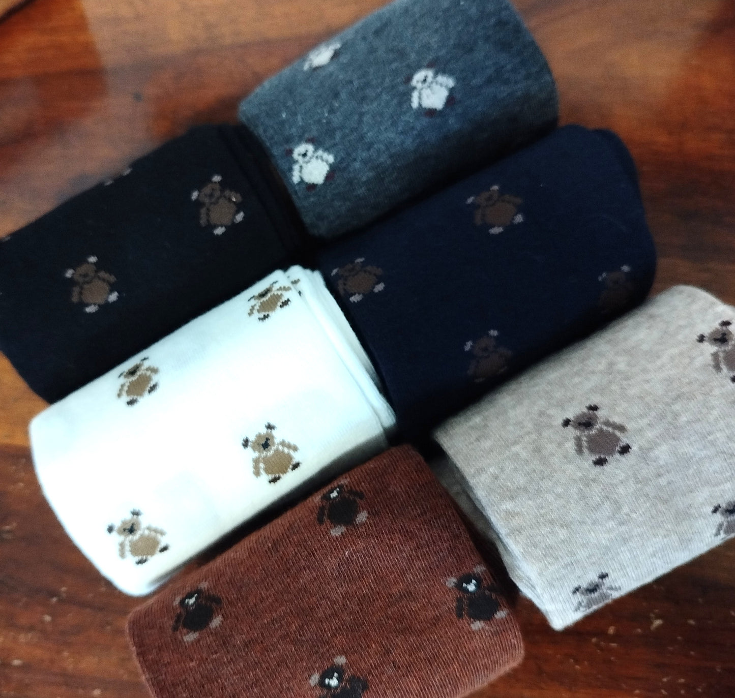 Calze invernali LUNGHE FAMIGLIA ORSETTI in caldo cotone  in confezione regalo taglia unica donna ragazzo.