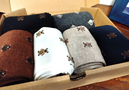 Calze invernali LUNGHE FAMIGLIA ORSETTI in caldo cotone  in confezione regalo taglia unica donna ragazzo.