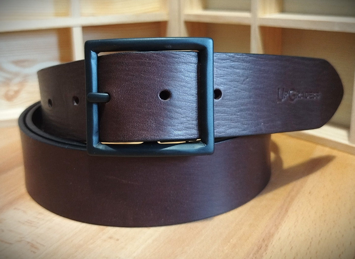Cintura in vero cuoio naturale TESTA DI MORO  altezza 4 cm spessore 3,2 mm