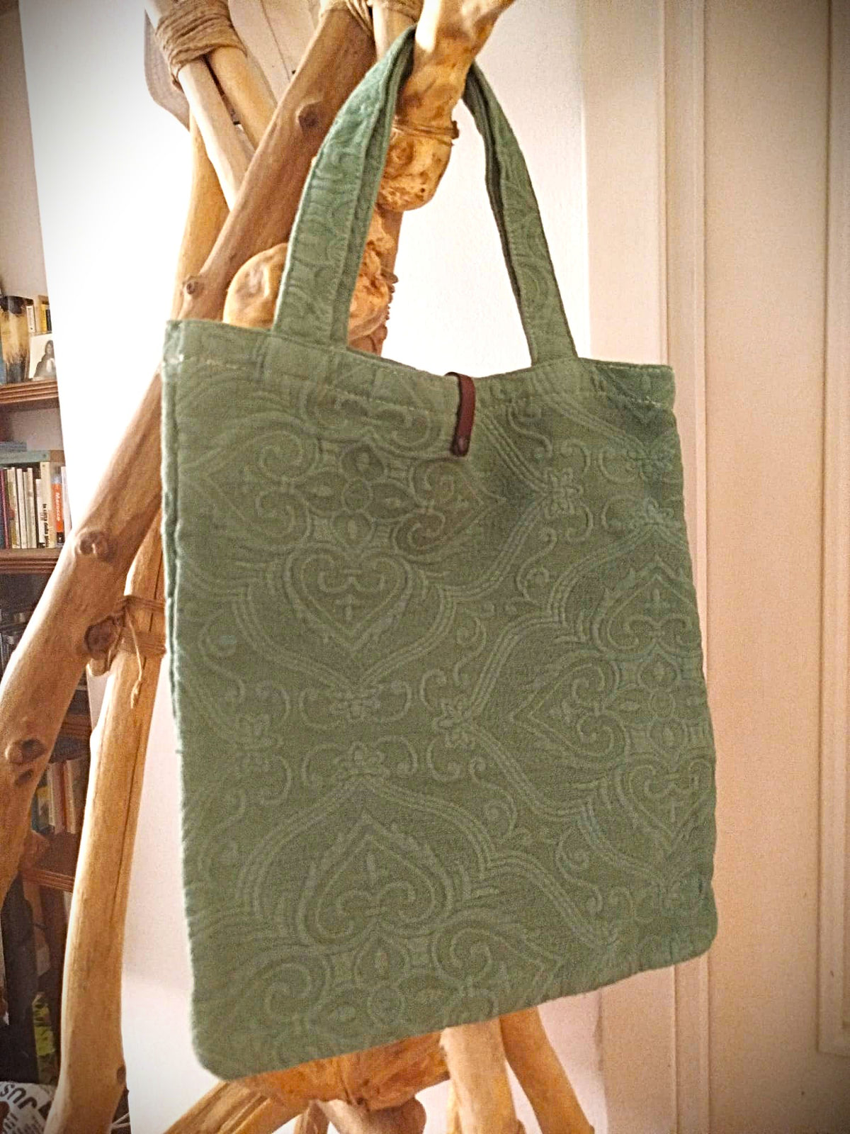 BORSE TOTE BAG BAROCCO SICILIANO IN TESSUTO JAQUARD EFFETTO VINTAGE STROPICCIATO