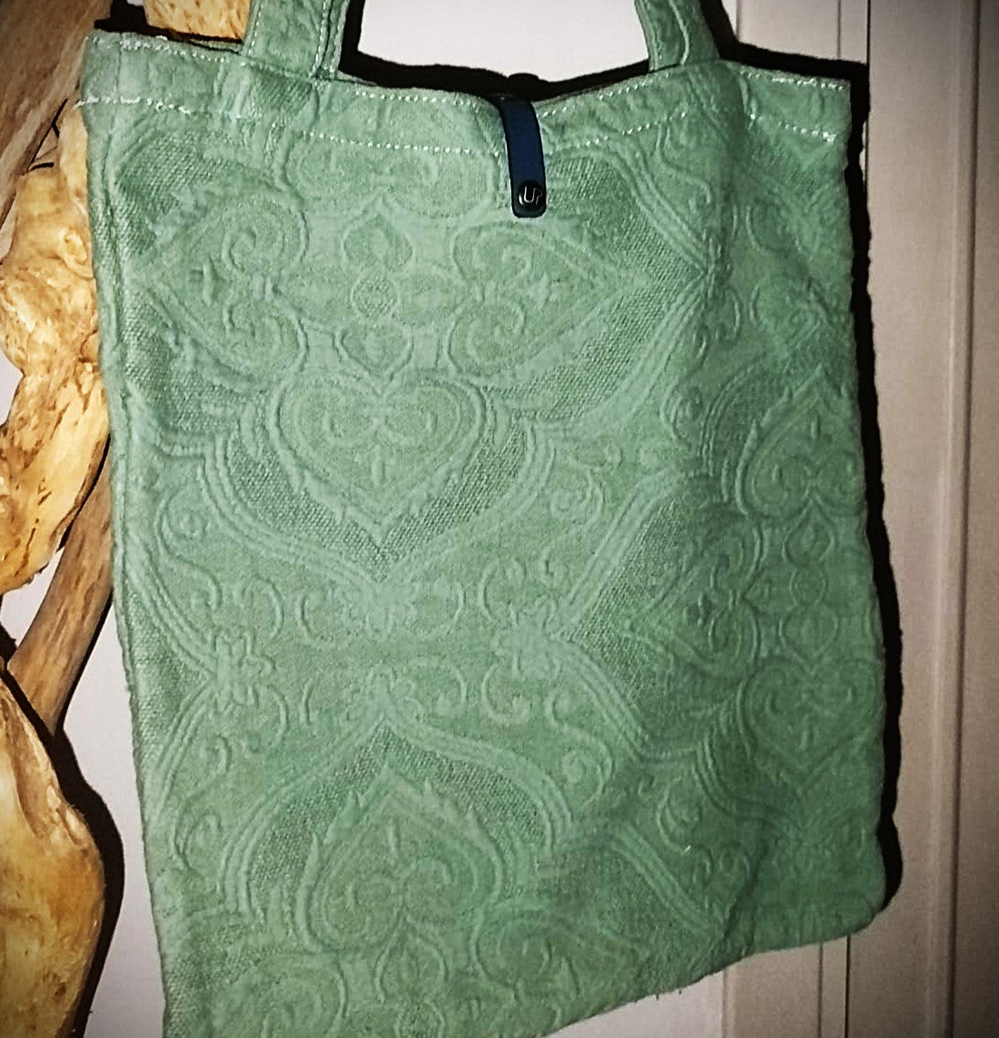 BORSE TOTE BAG BAROCCO SICILIANO IN TESSUTO JAQUARD EFFETTO VINTAGE STROPICCIATO