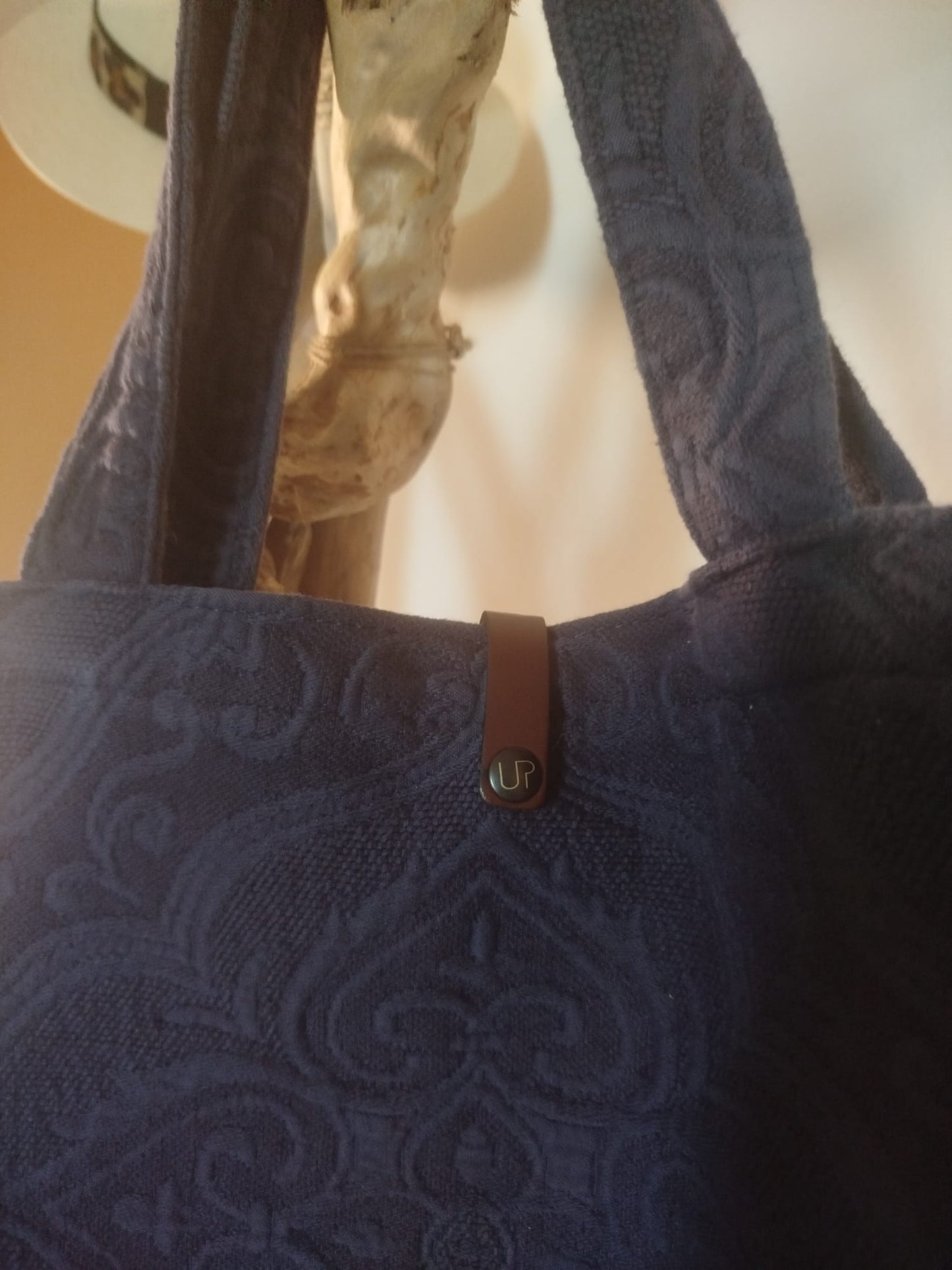 BORSE TOTE BAG BAROCCO SICILIANO IN TESSUTO JAQUARD EFFETTO STROPICCIATO