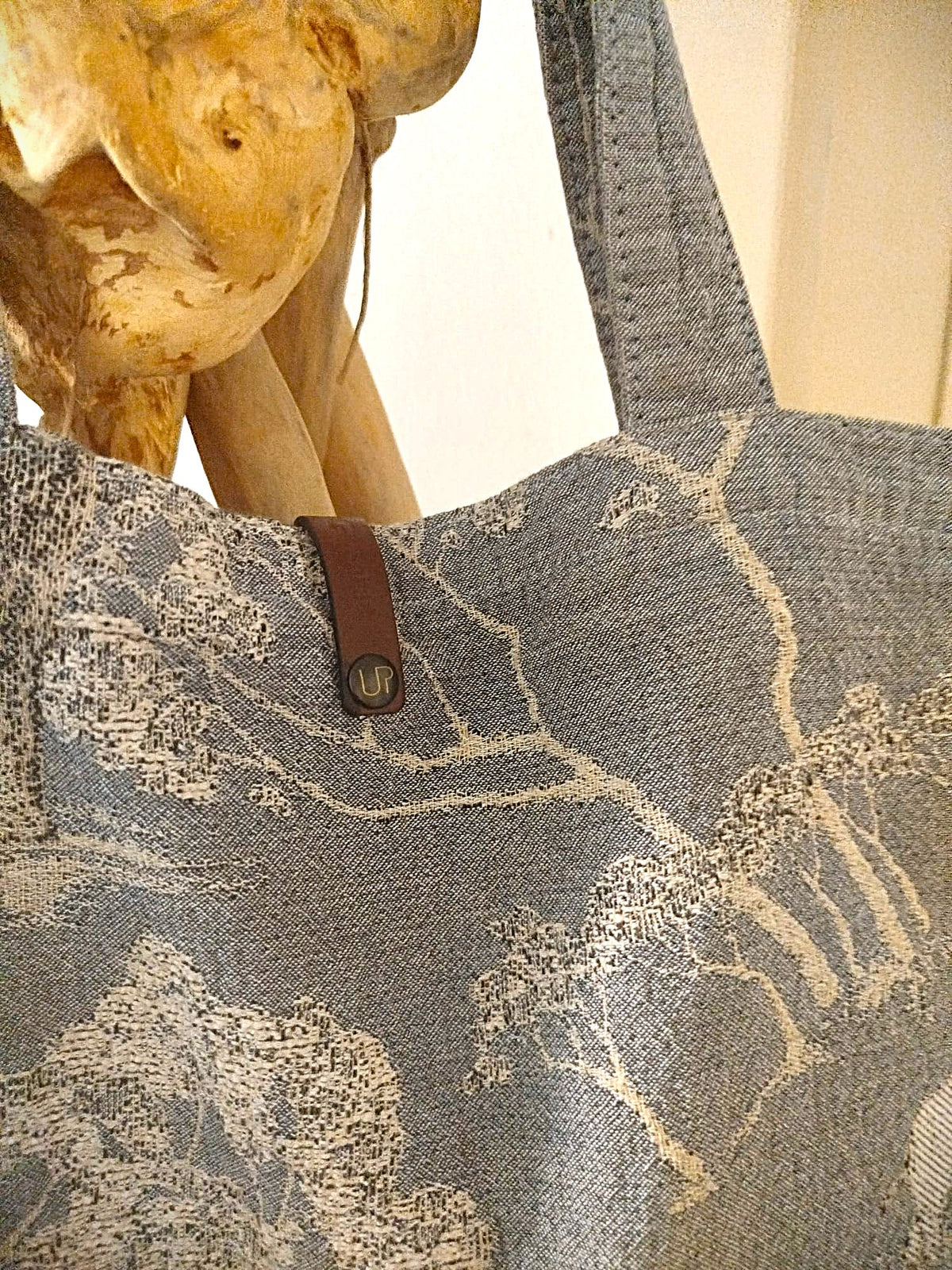 BORSE TOTE BAG SAVANA IN TESSUTO JAQUARD EFFETTO STROPICCIATO
