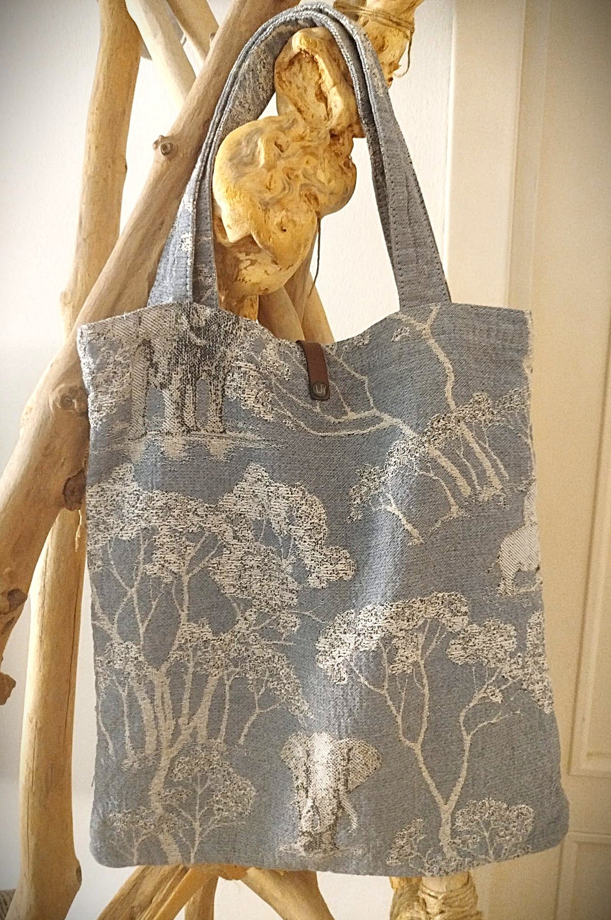 BORSE TOTE BAG SAVANA IN TESSUTO JAQUARD EFFETTO STROPICCIATO