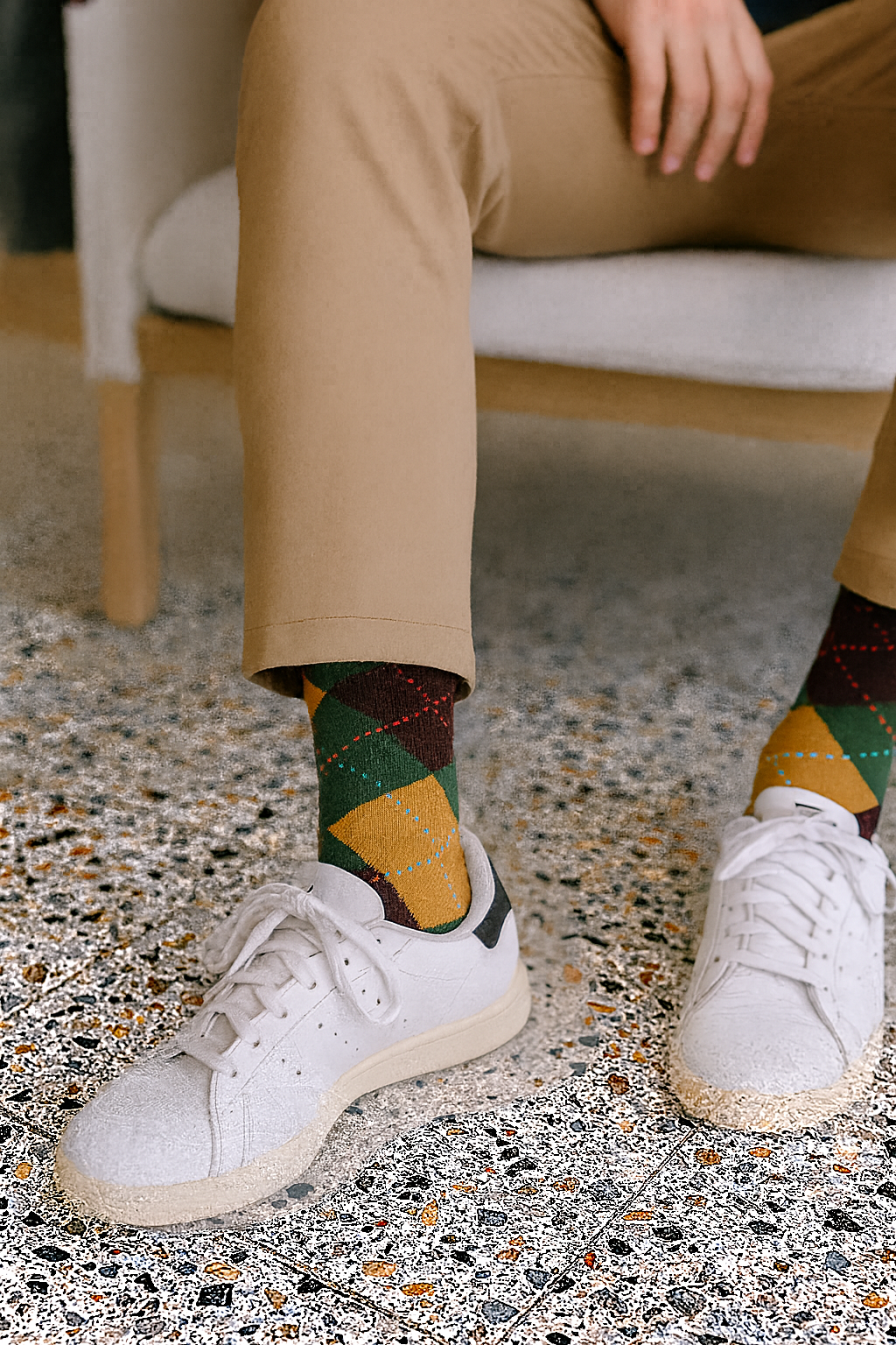 Calze invernali LUNGHE in caldo cotone con disegno a rombi classico in confezione regalo taglia unica uomo