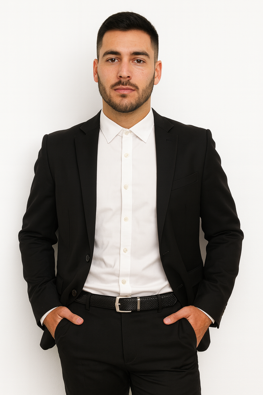 Cintura CARBONIO in vera pelle altezza 3,5 e 4 cm