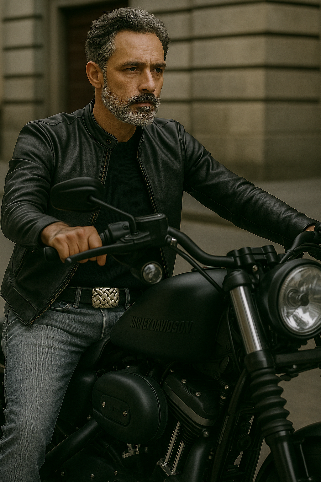 CINTURA CUOIO UNISEX CON FIBBIA 3D INTRECCIO VIKINGO