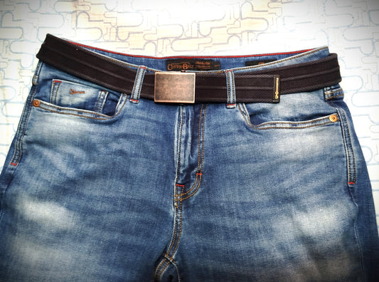 Cintura militare effetto VINTAGE in cotone 100% e fibbia in metallo NERO ACCORCIABILE CRUELTY FREE (copia)
