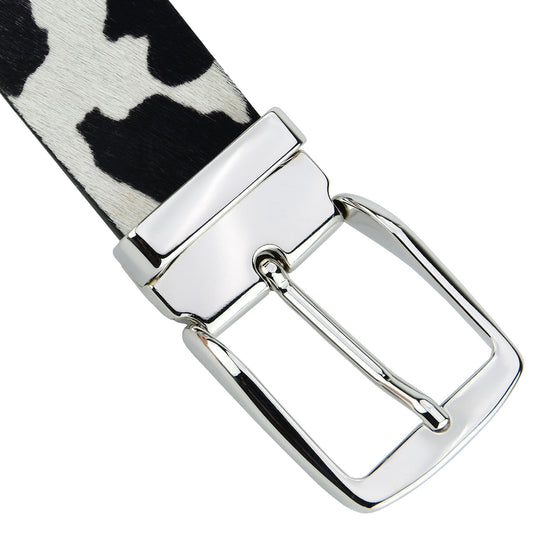 Cintura  cavallino disegno mucca, accorciabile altezza 4 cm e 3,5 cm.